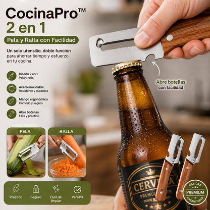 CocinaPro™ 2x1 | Pela y Ralla con Facilidad