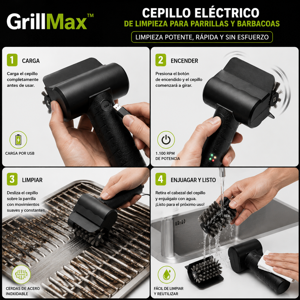 GrillMax™ | Limpieza Profunda sin Esfuerzo