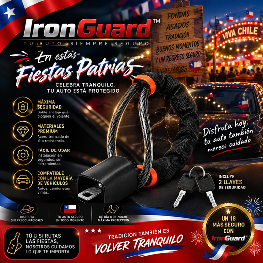 IronGuard™ | Protege tu auto en segundos. La traba que los ladrones no pueden romper